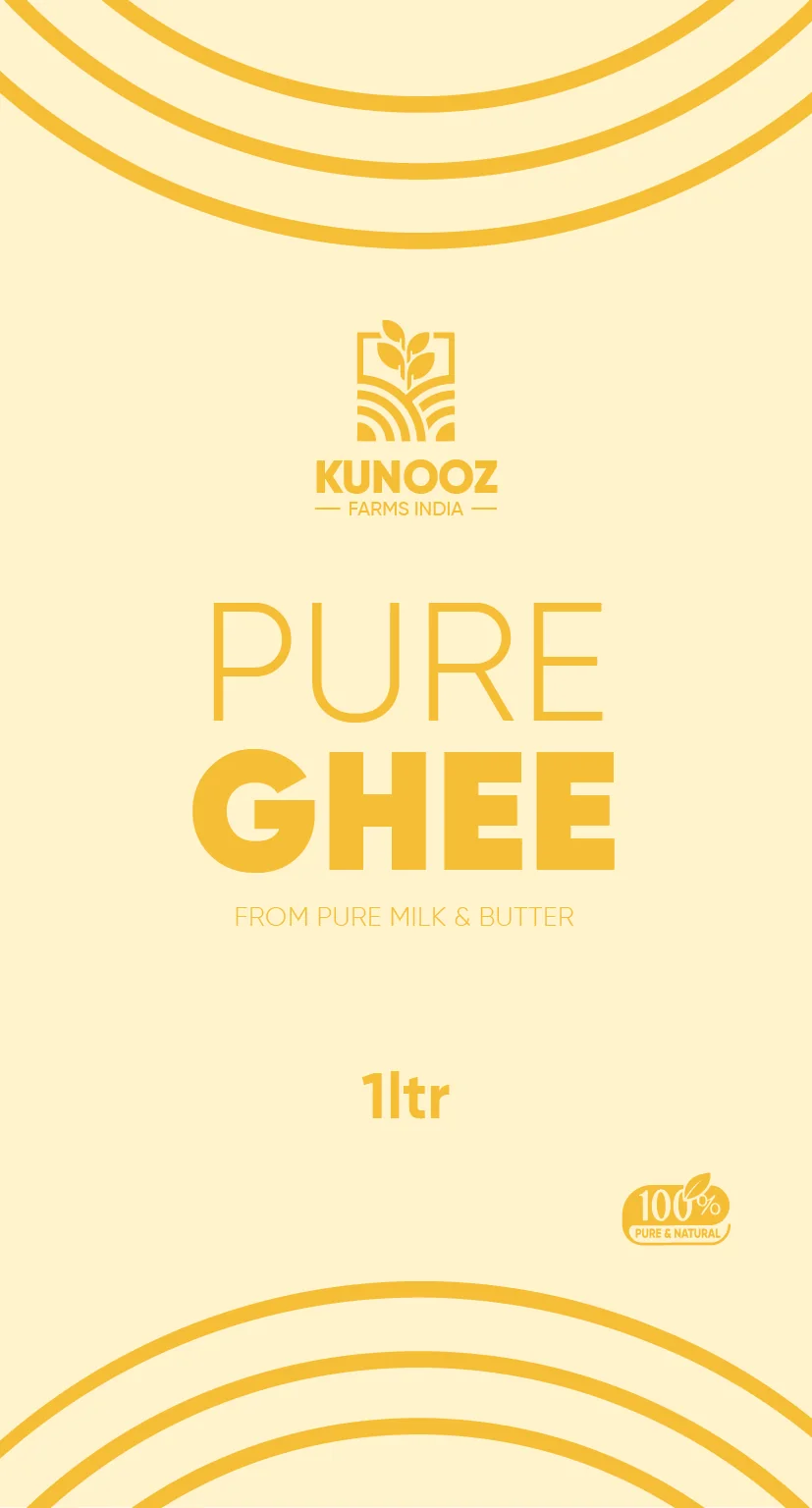 The Pure Ghee jar label