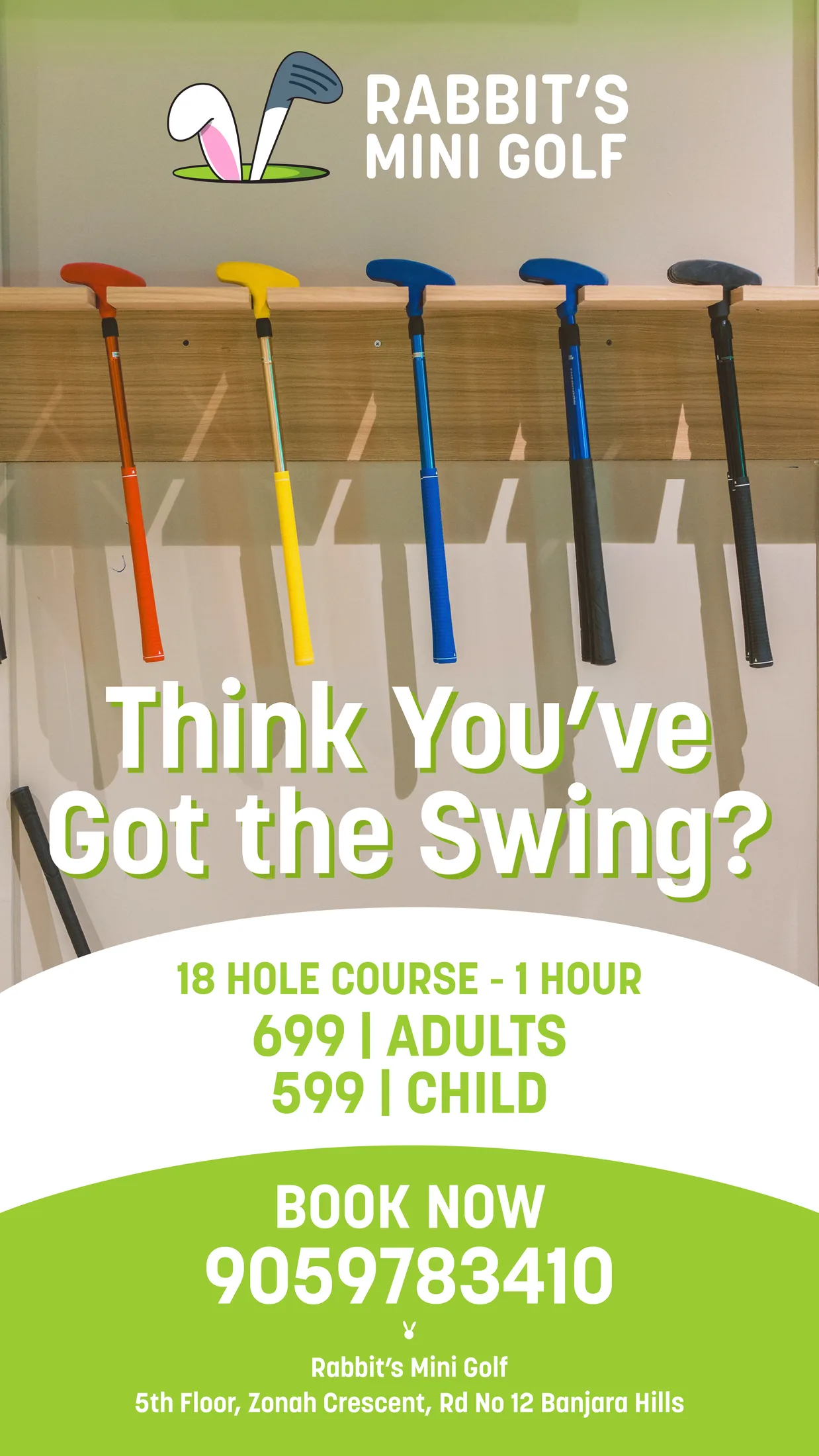 A story post: Think You’ve Got the Swing?, with colourful putters and prices