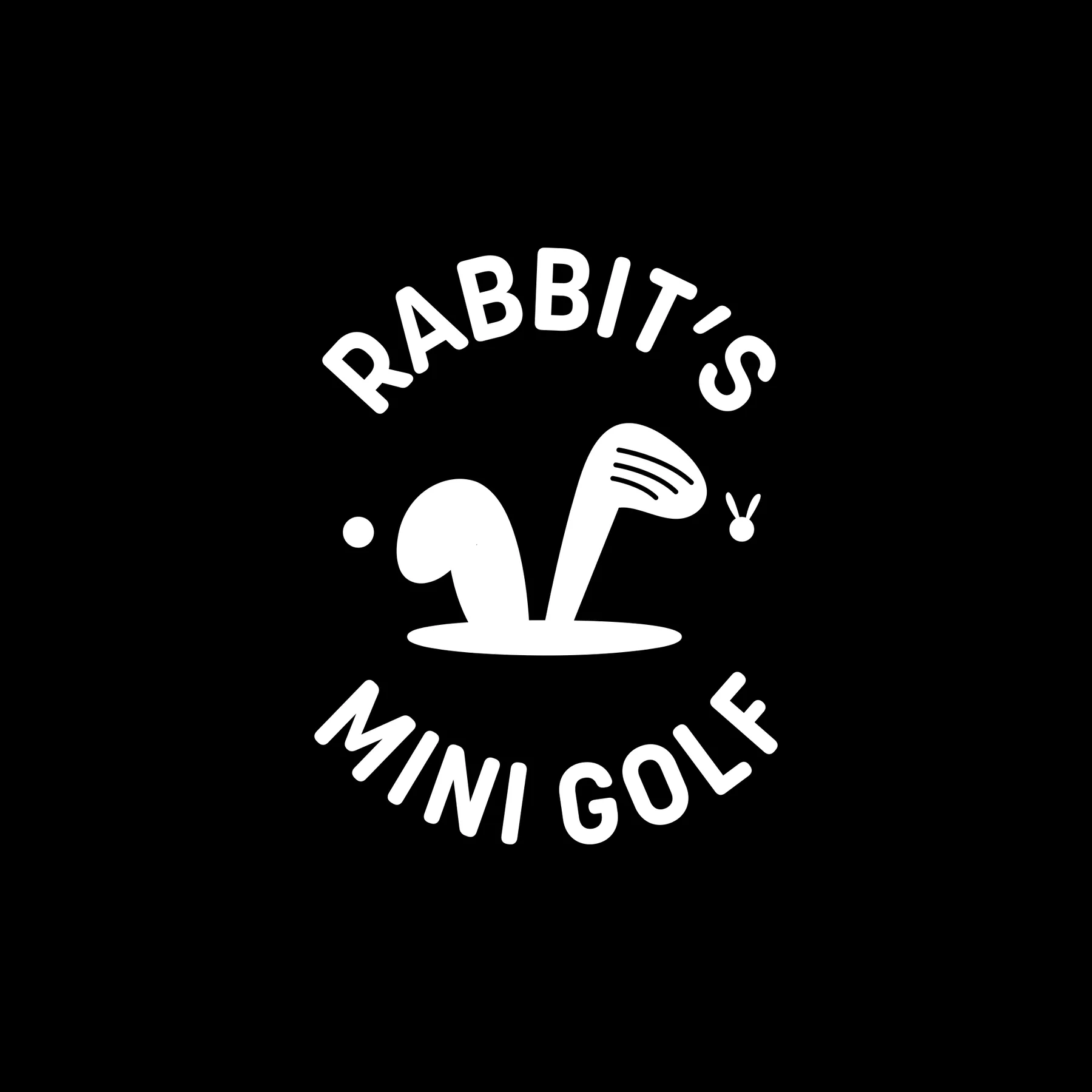 The one-colour logo in white on black